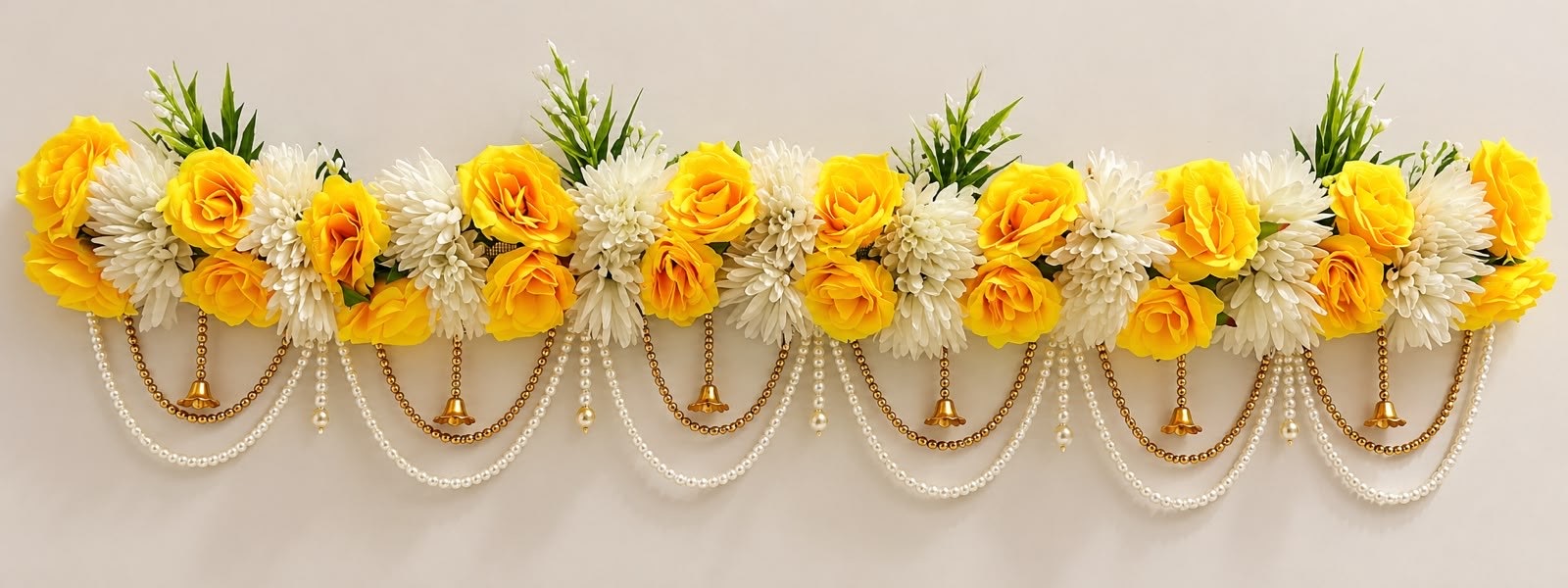 Marigold bell pearl toran
